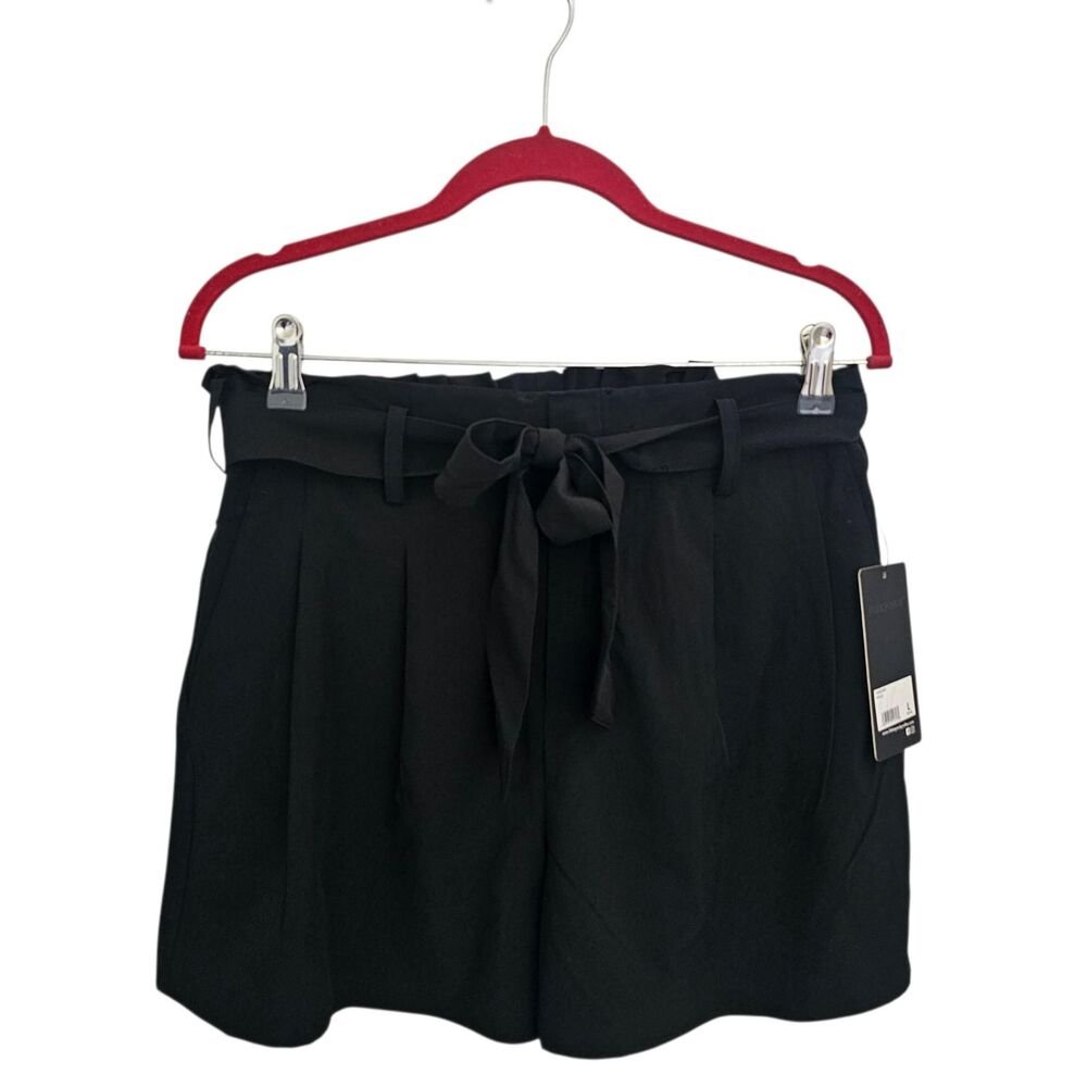 90 Degree by Reflex Paperbag Waist Tie Black Shorts Sz L